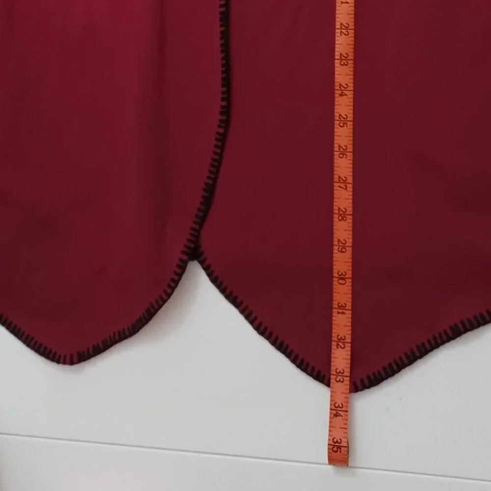 Women's D. & Co. Wine‎ Color Open Front Cardigan with Pockets Size Medium